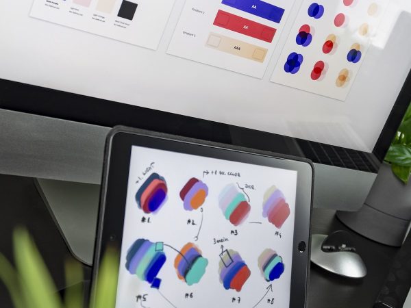 Paleta de color en tableta